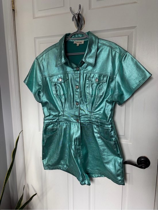 Peach Love California Pants - Metallic Teal Western Romper 🛸🤠